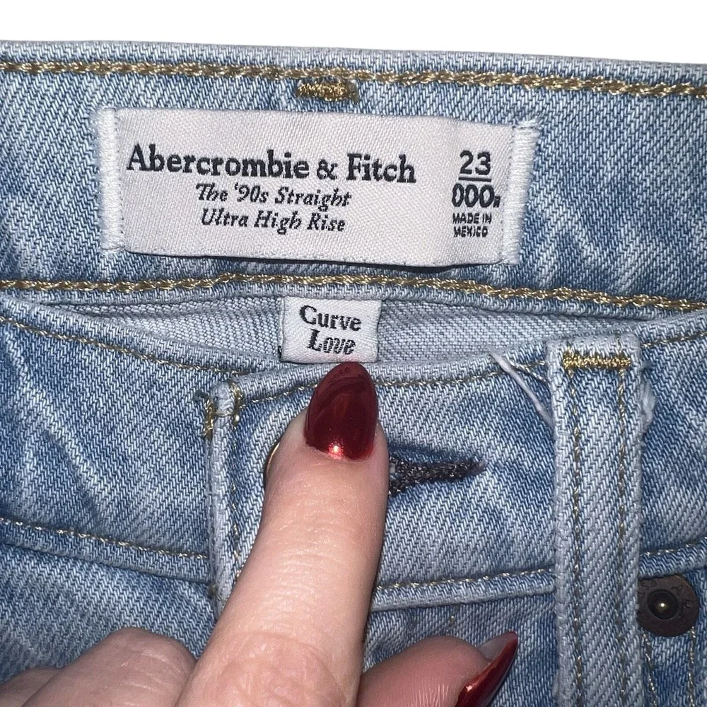 Abercrombie Curve Love 90s Straight Jeans Womens‎ 23 Ultra High Rise